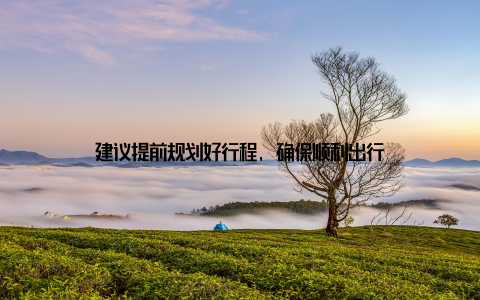 建议提前规划好行程, 确保顺利出行